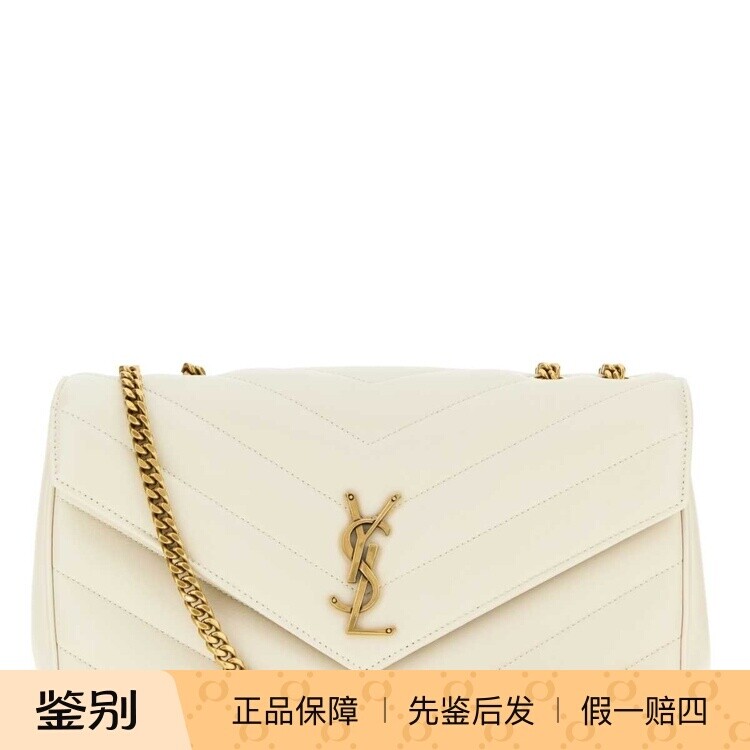 Saint Laurent圣罗兰YSL中号白色loulou真皮肩包26秋冬意大利代购