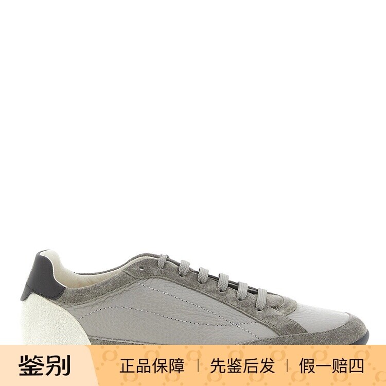 Brunello Cucinelli 男士灰色鹿皮BC运动鞋 26秋冬新款意大利代购
