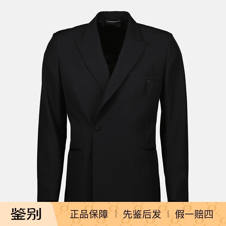 DIOR 迪奥男士黑色羊毛马海毛单扣西服上衣 25秋冬新款意大利代购