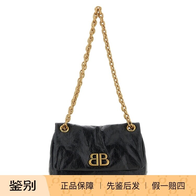 BALENCIAGA 巴黎世家女迷你黑真皮monaco单肩包 26早春意大利代购