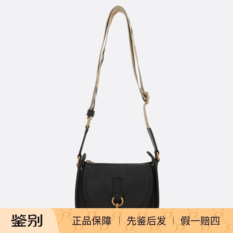 BURBERRY 博柏利女士b clip黑色迷你真皮单肩包 26早春意大利代购