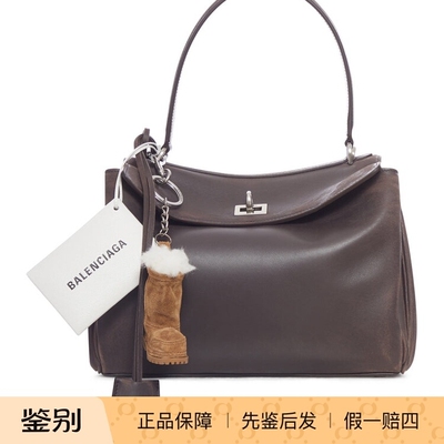 BALENCIAGA 女士棕色真皮rodeo 小号挂靴包 26早春新款意大利代购