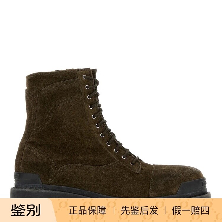 BALENCIAGA 巴黎世家男士strike棕色麂皮短筒靴 26秋冬意大利代购