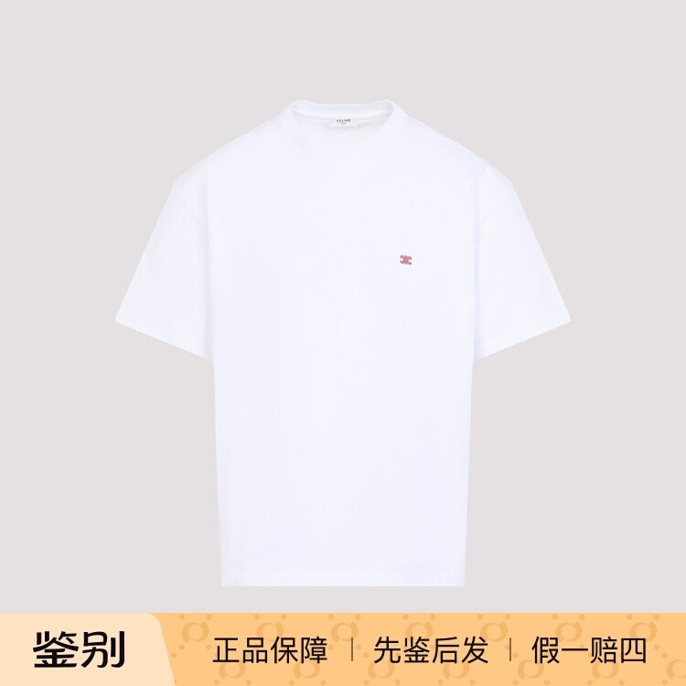 CELINE 思琳 男士白色刺绣logo短袖T恤 26春夏新款意大利代购正品