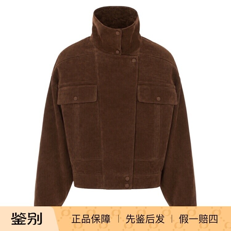 SAINT LAURENT 圣罗兰YSL 女士立领麂皮皮衣26秋冬新款意大利代购