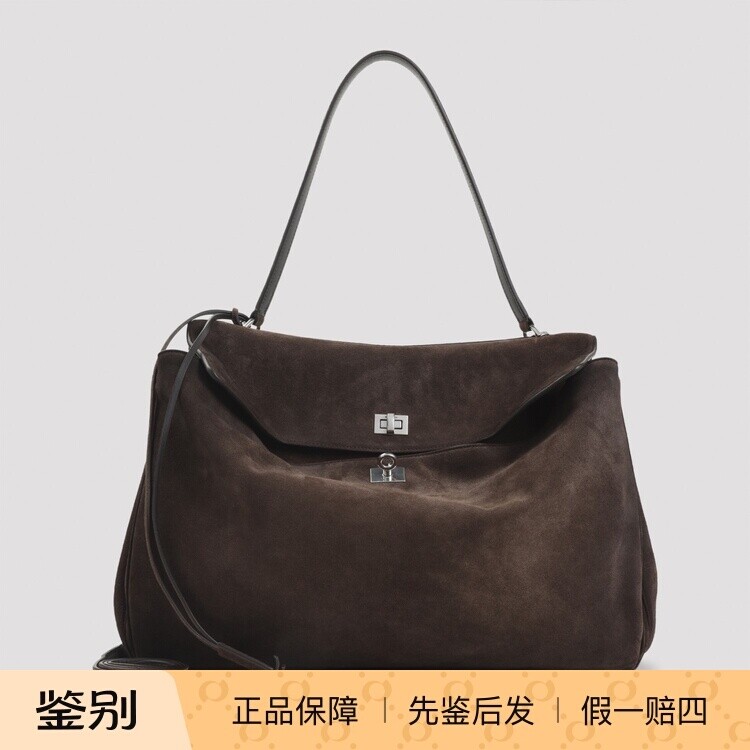 BALENCIAGA 巴黎世家 男士大号rodeo 棕色麂皮包25秋冬意大利代购