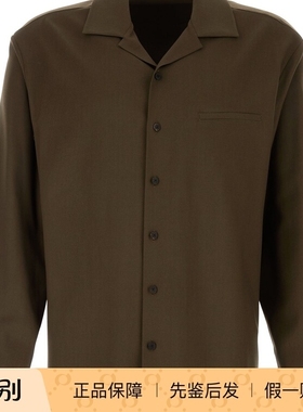 THE ROW 男士kanta 卡其色羊毛长袖衬衫 2025秋冬新款 意大利代购