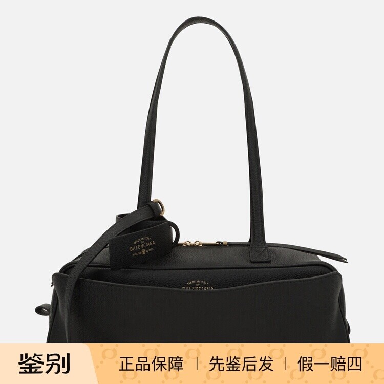 BALENCIAGA 巴黎世家女小号黑真皮carrie保龄包 26早春意大利代购