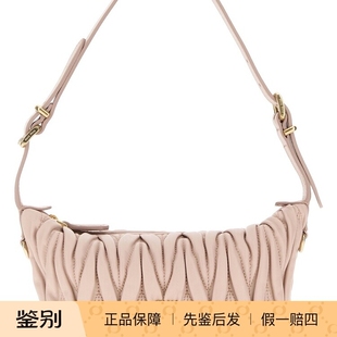 MIU MIU 缪缪浅粉色超迷你羊皮单肩手提包2025秋冬新款意大利代购