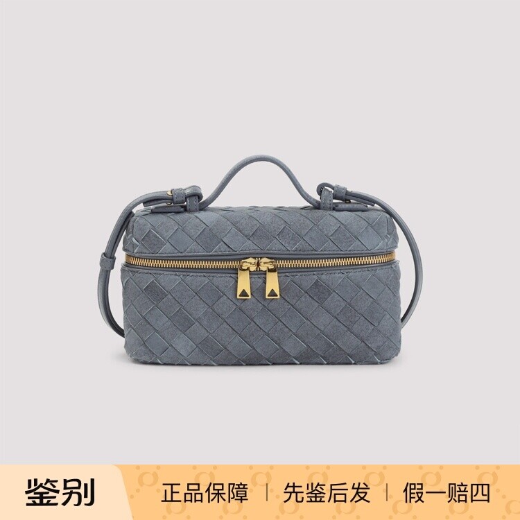 BOTTEGA VENETA女士bang BV蓝色麂皮单肩包 26早春新款意大利代购