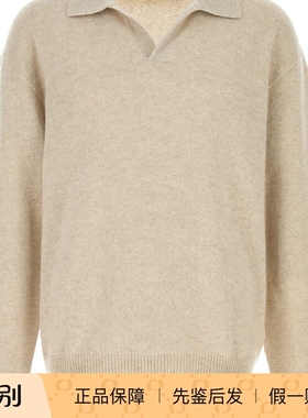 THE ROW 男士leach 米白色羊绒衫 polo毛衣 25秋冬新款意大利代购