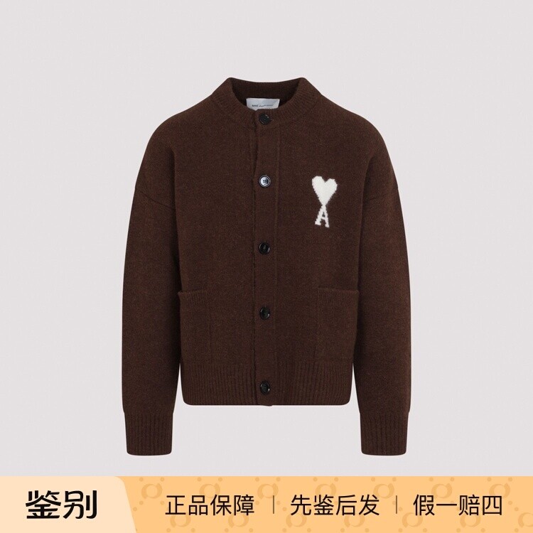 AMI PARIS 男士 adc爱心羊驼毛混纺开衫毛衣26秋冬新款意大利代购