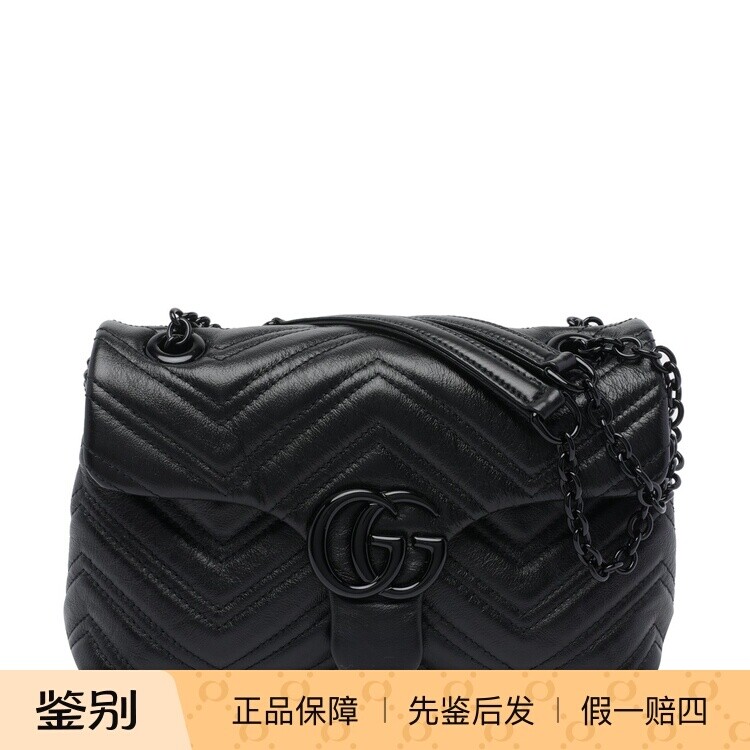 GUCCI 古驰女士gg marmont黑色小号链条包2026早春新款意大利代购