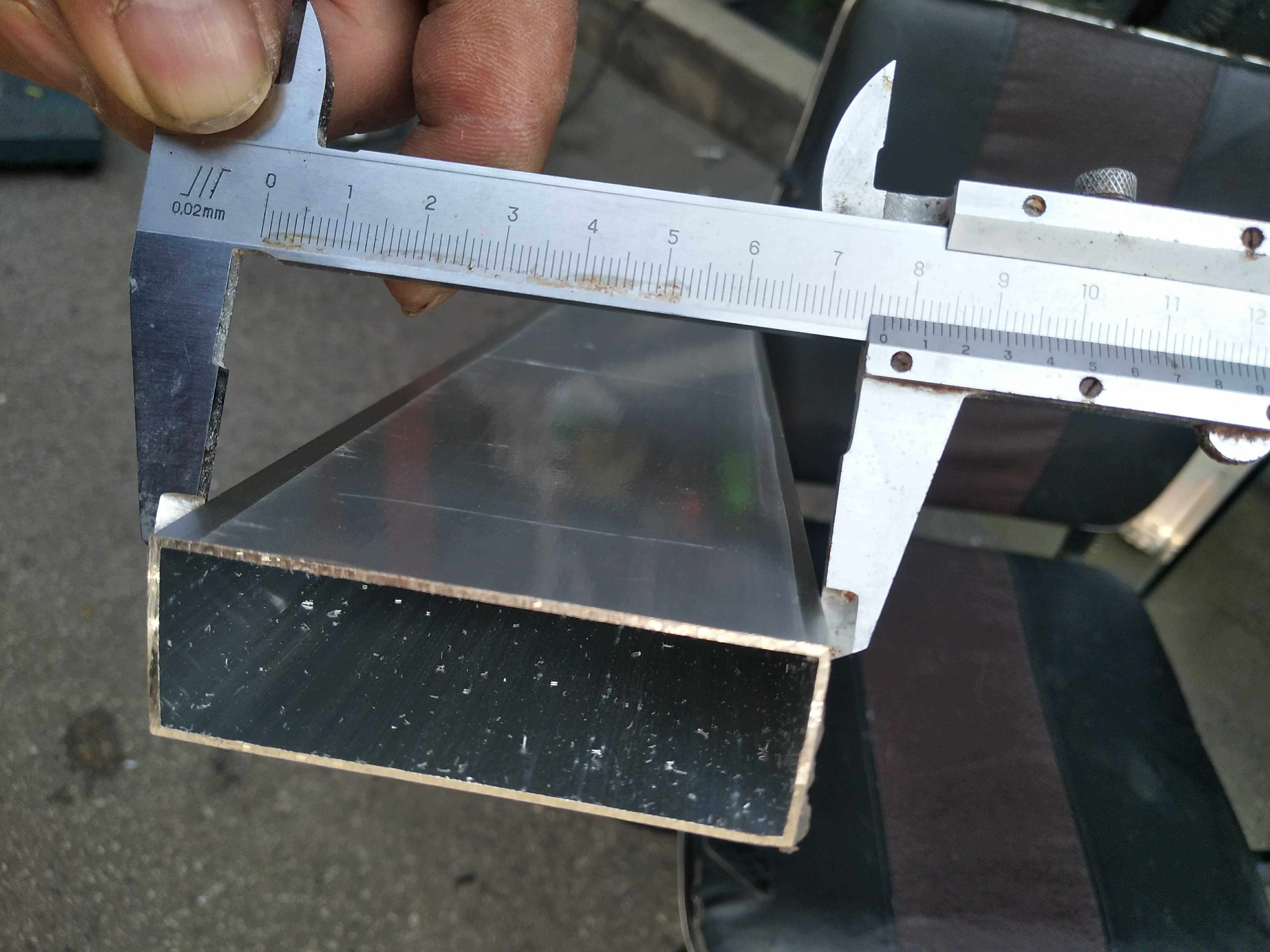 铝合金靠尺刮尺刮灰尺瓦工刮灰条方管方通冲筋找平刮尺73mm*23mm