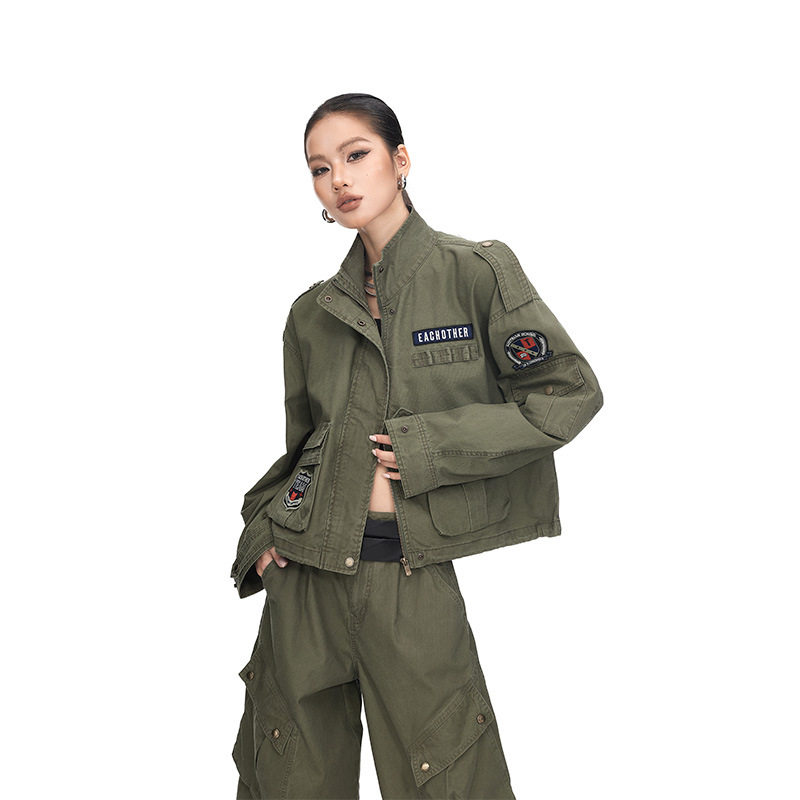 拓谷春装短款外套街头潮流翻领美式宽松飞行夹克时髦工装上衣女款,运动服/休闲服装,棒球服,淘宝优惠券,粉丝福利购,淘宝优惠卷