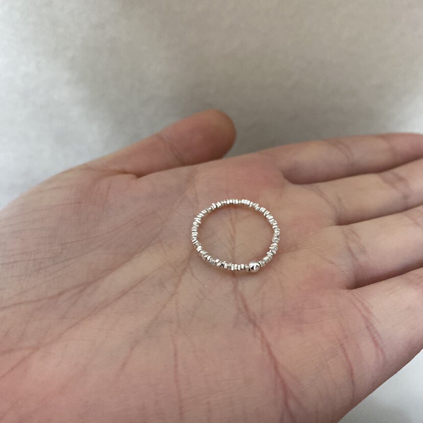 日常叠搭极细闪小碎碎银子戒指 无弹力1.5㎜左右银戒指指环925银
