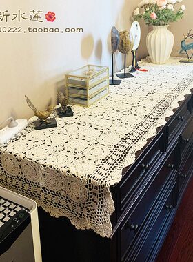 手工编织美式乡村风钢琴柜子盖布