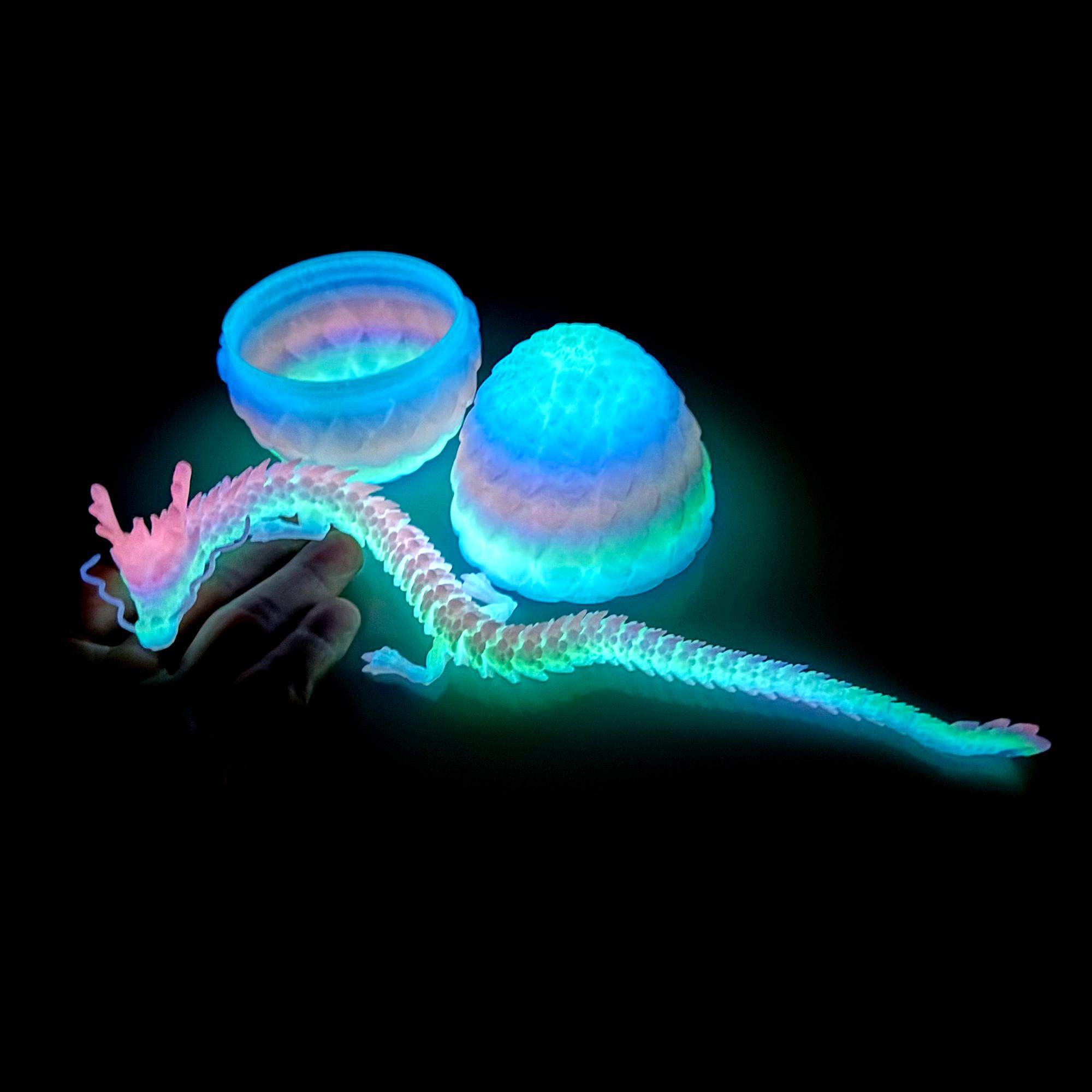 3D打印夜光龙蛋玩具立体仿真小动物模型关节可动桌面摆件装饰品三