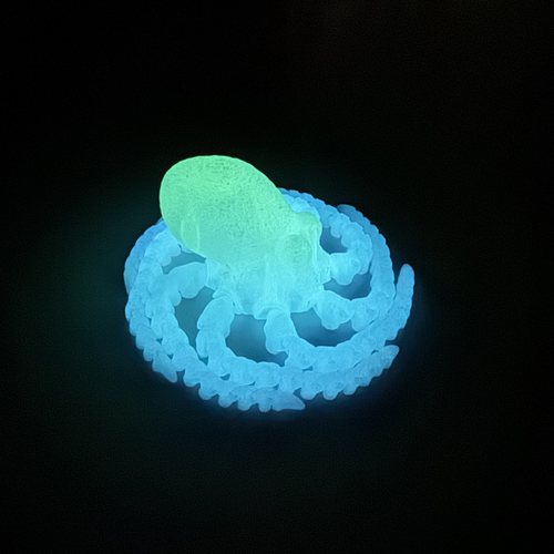 3D打印夜光章鱼玩具立体仿真小动物模型关节可动桌面摆件装饰品三