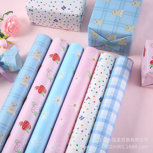 新款大张diy礼品礼盒包装纸小清