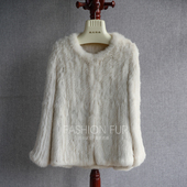 2025款 出口外贸日单兔毛编织皮草外套纯手工加厚编织兔毛外套开衫