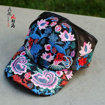 云南民族风杨丽萍同款刺绣帽子女复古民族绣花棒球帽时尚百搭国潮