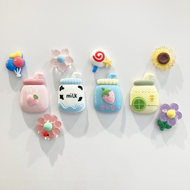 奶瓶饮料瓶可爱花朵冰箱贴