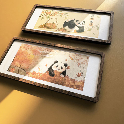 熊猫冰箱贴文创装饰画框磁贴