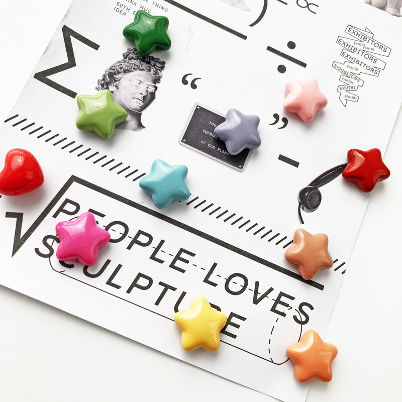 彩色五角星照片装饰磁贴