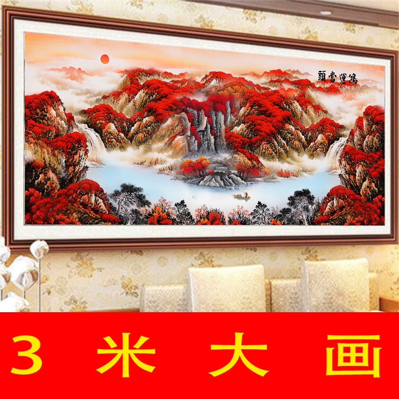 5d钻石画2021年新款鸿运当头客厅满钻十字绣粘水晶八