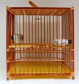 绣眼鸟笼 煎竹花门花脚绣眼扎弦板顶养笼全配