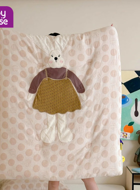 babyhouse100全棉儿童双层纱抗菌小被子被芯冬被四季通用春秋棉被