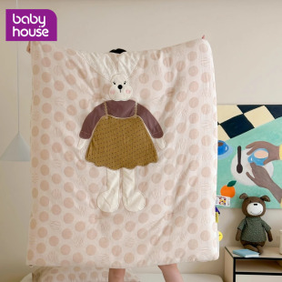 babyhouse100全棉儿童双层纱抗菌小被子被芯冬被四季 通用春秋棉被
