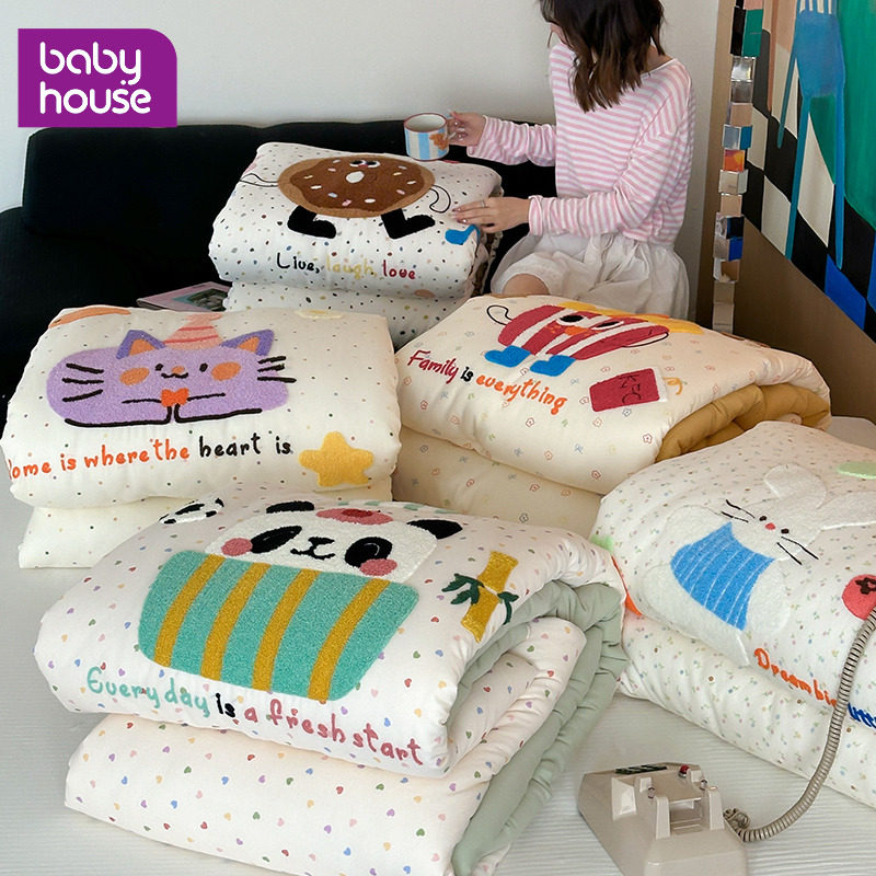 babyhouse全棉儿童双层纱被子被芯冬被春秋被棉被男女孩四季通用,床上用品,化纤被,淘宝优惠券,粉丝福利购,淘宝优惠卷