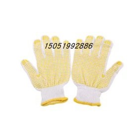 AIWIN 10针灯照棉黄色点塑手套SH10600PVC 点塑黄边600g通用加厚