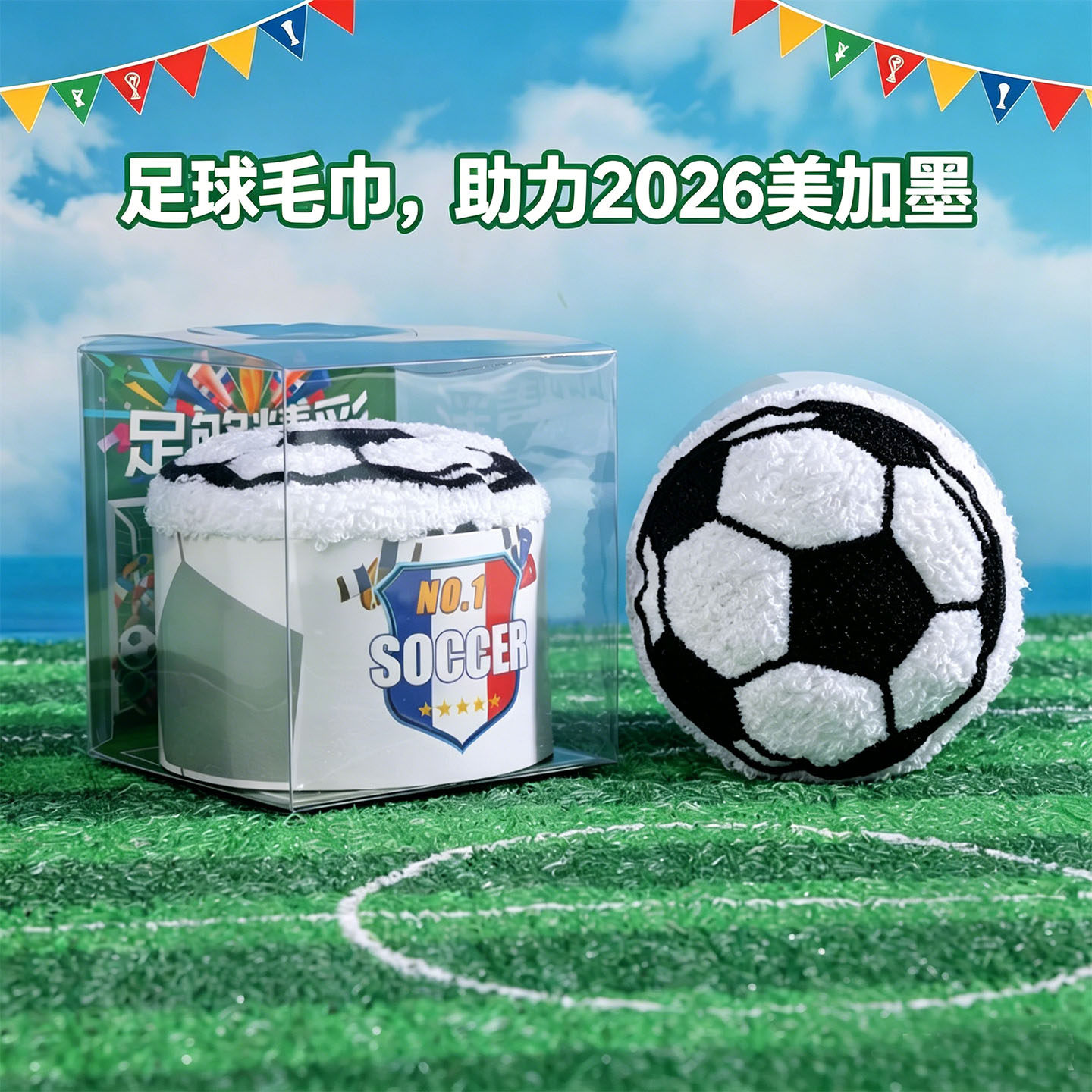 足球毛巾小礼品纯棉2026世界杯体育彩票店酒吧氛围文创纪念品