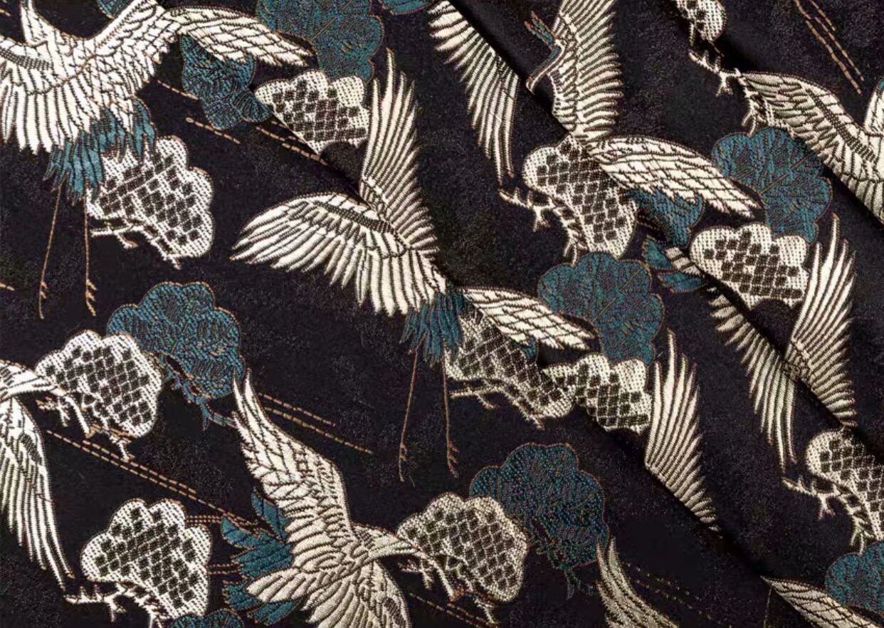 黑色花纹南京特产 南京云锦 唐装礼服 旗袍 裙子衣服精品云锦布料