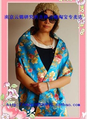 礼品蓝色披肩两用围巾现货