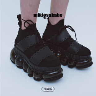mikiosakabe日本高帮透气舒适厚底增高休闲鞋 9cm 秋冬新品
