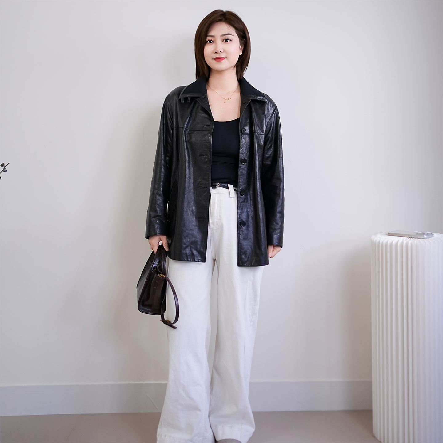 进口真皮网红皮衣100时尚外套女款短款2026春装新款女洋气显瘦