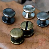 10MM大号子母纯铜皮带螺丝 铜质文具钉 黄铜螺母优质腰带配件
