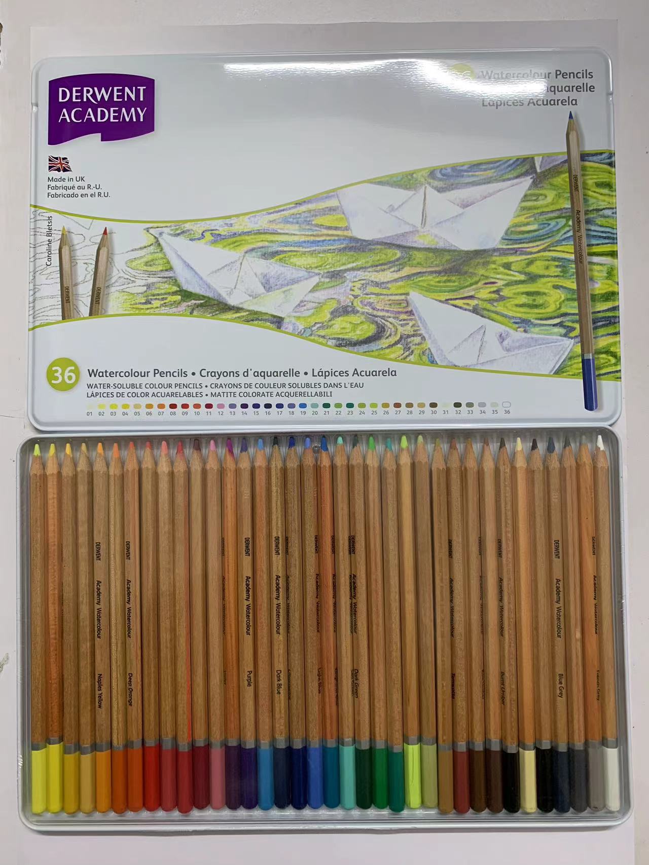 得韵水溶性彩铅原木杆填色彩笔