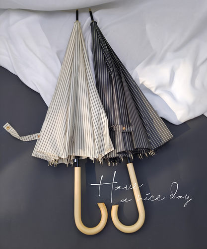 日系文艺16骨小清新条纹情侣伞