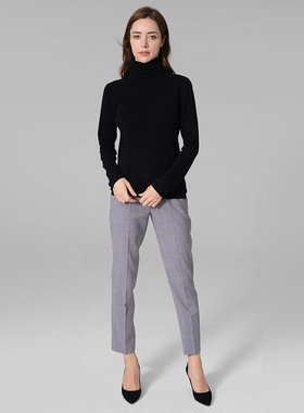 基本主义 精纺羊毛 秋季显瘦灰色西装裤直筒裤九分裤女K191013