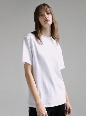 基本主义 匹马棉 夏季新款纯棉bf风慵懒半袖宽松大t恤女 T173024