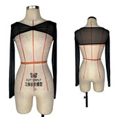 拉丁舞蹈专用坎肩外套女成人长袖 训练功服夏 上衣网纱外搭披肩罩衫