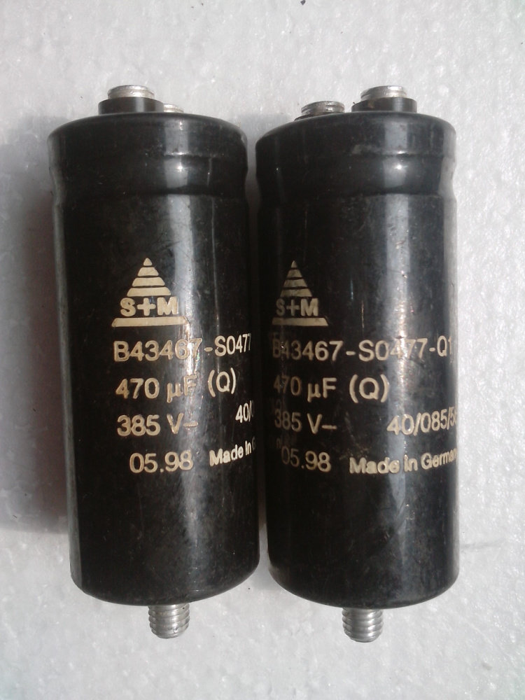 拆机SIEMENS 西门子 金字 S+M  385v 470uf 高压发烧螺栓型电容