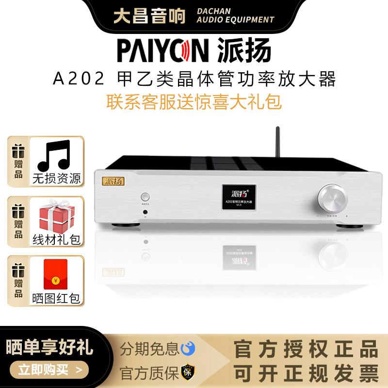 PAIYON/派扬A202合并式音频功率放大器 纯后级hifi发烧功放带解码