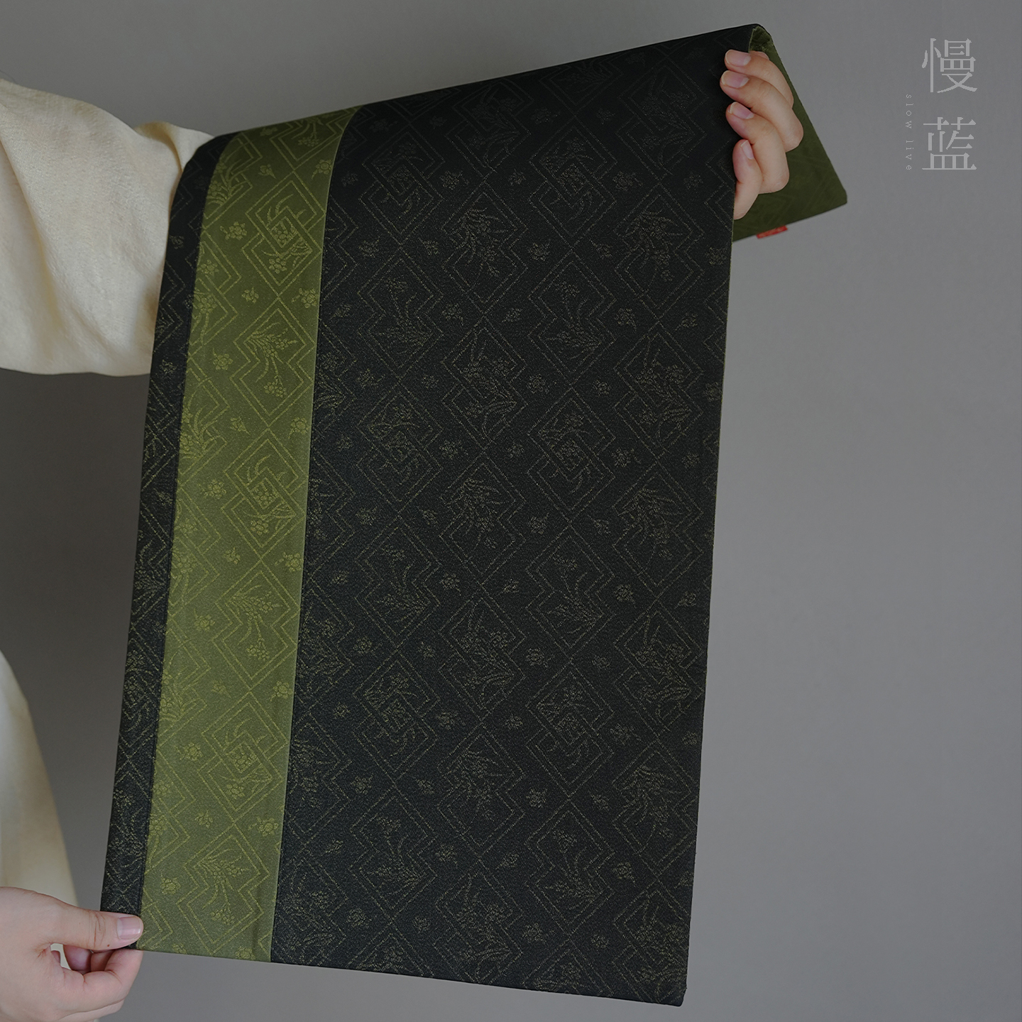 慢蓝织锦经典雅致双面茶席