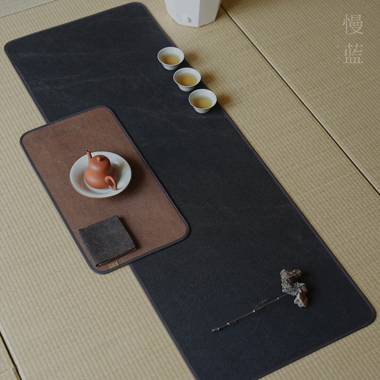 慢蓝|柞蚕丝老料香云纱茶席 中式复古禅意茶垫家用双面布艺茶桌垫,居家布艺,茶席,淘宝优惠券,粉丝福利购,淘宝优惠卷